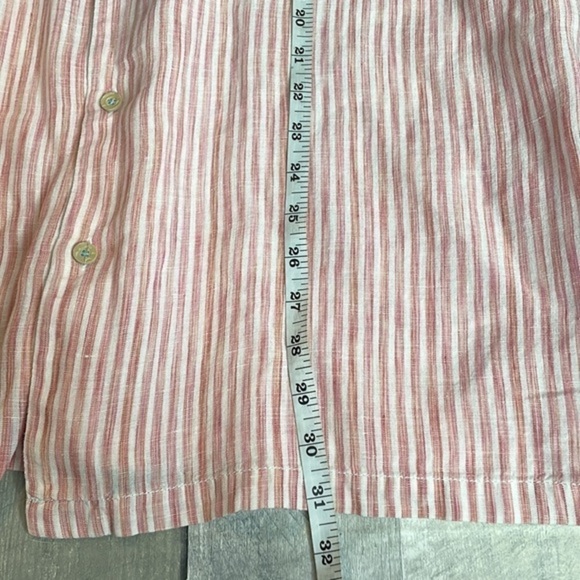 TOMMY Bahama 100% linen red/pink and white striped long sleeve button down. XL - Picture 11 of 13